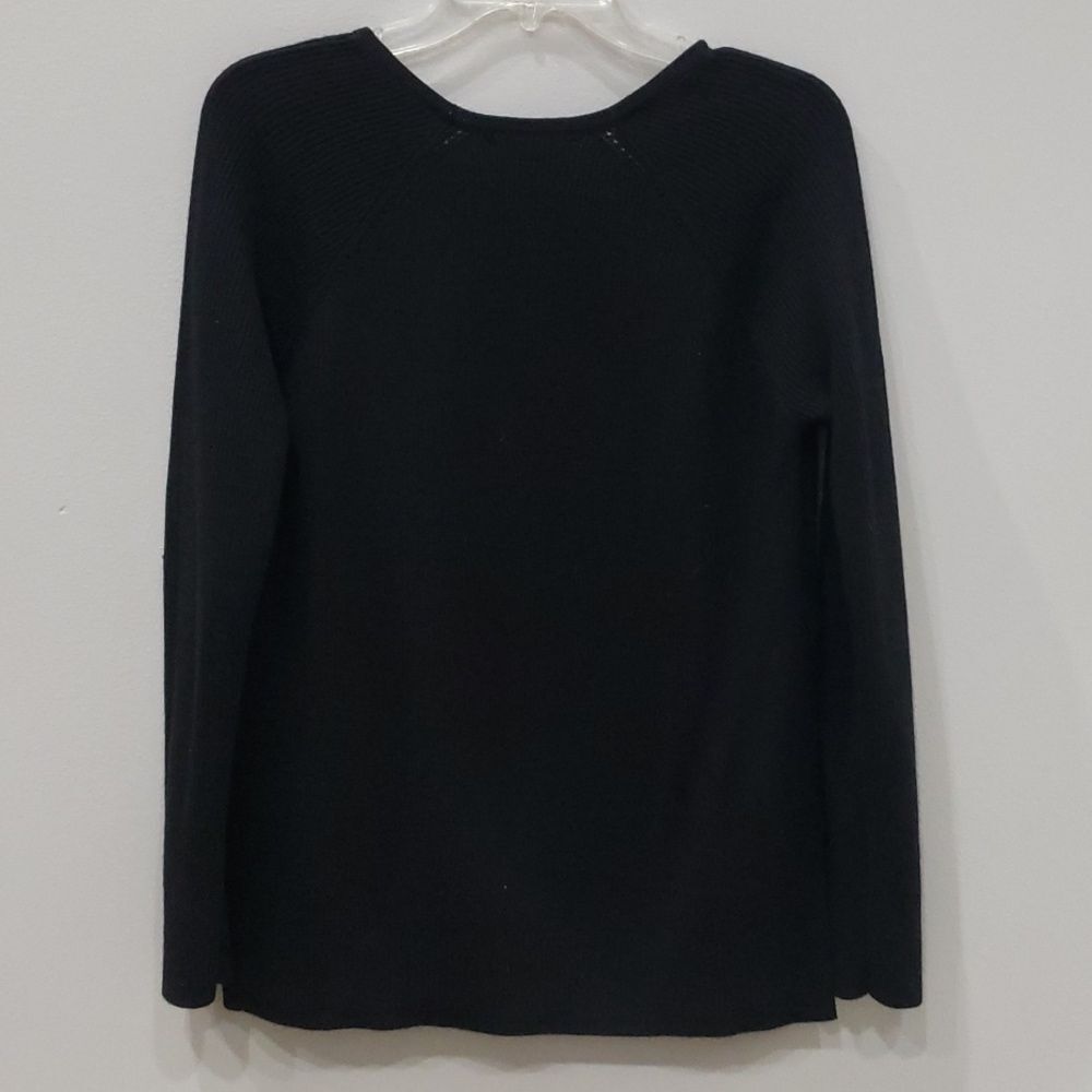 Athleta Sweater Womens Sm Black Hanover Refined V-Neck Rib Knit Tunic - Picture 3 of 6
